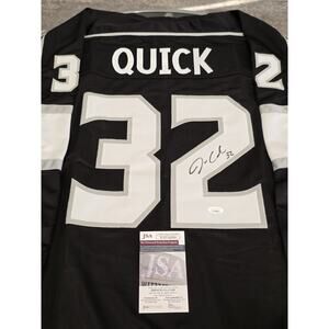 Jonathan Quick Autographed/Signed Jersey JSA COA Black Custom Jersey